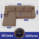 Ver imagem 3 de Sofá Evo 2,70m Molas Ensacadas com Chaise Lounge Esquerda Velourê Marrom Cama Inbox