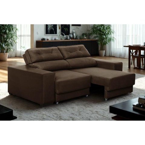 Sofá Retratil e Reclinavel 3 Lugares Roma Suede
