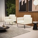 Ver imagem 1 de Poltrona Sala Decorativa Kit 2 Marisa Base X Industrial Preto Veludo D03 - D’Rossi