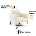 Ver imagem 3 de Poltrona Sala Decorativa Kit 2 Marisa Base X Industrial Preto Veludo D03 - D’Rossi