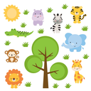 Ver imagem 2 de Adesivo de Parede Infantil Safari Animais Quarto Bebê Criança Decorativo