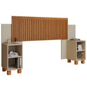 Ver imagem 2 de Cabeceira Box Mumbai Ripada Mdf Reforçado Ajustável para Casal e Queen com Nicho Off White/naturale