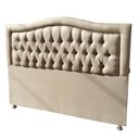 Ver imagem 4 de Conjunto Cabeceira Box Casal Costa Rica + Recamier Barcelona 140 cm Linho Bege Atraente Moveis