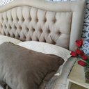 Ver imagem 3 de Conjunto Cabeceira Box Casal Costa Rica + Recamier Barcelona 140 cm Linho Bege Atraente Moveis