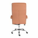 Ver imagem 4 de Cadeira Escritório Big Presidente Caramelo Mola Ensacada Base Giratória Cromada Altura Ajustável