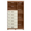 Ver imagem 2 de Guarda Roupa Casal com Cômoda Londres Capelinha Marabá 13 Portas Bater 7 Gavetas MDF MDP Jatobá