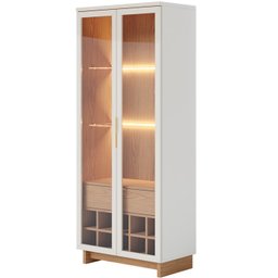Cristaleira 2 Portas 1 Gaveta Guanabara Off White Freijo CLB - 7