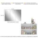 Ver imagem 4 de Aparador Buffet 3 Portas com Espelho Suspenso Vegas Multimóveis MP1012 Branco