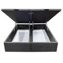 Ver imagem 3 de Base Box Baú para Cama Casal Queen 158x198cm Bipartido Liz S05 Suede Bordado Cinza - Mpozenato