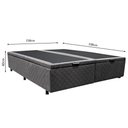 Ver imagem 4 de Base Box Baú para Cama Casal Queen 158x198cm Bipartido Liz S05 Suede Bordado Cinza - Mpozenato