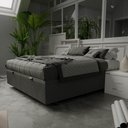 Ver imagem 2 de Base Box Baú para Cama Casal Queen 158x198cm Bipartido Liz S05 Suede Bordado Cinza - Mpozenato