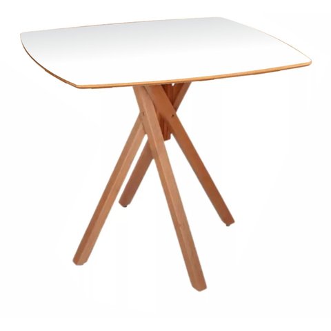 Mesa Quadrada Especial em Madeira de 90cm June na Cor Branca
