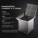 Ver imagem 2 de Lixeira de Embutir Bancada Pia Cozinha Inox 304 Escovado Quadrada 4L com Balde Removível Cozix