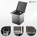 Ver imagem 3 de Lixeira de Embutir Bancada Pia Cozinha Inox 304 Escovado Quadrada 4L com Balde Removível Cozix
