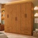 Ver imagem 1 de Guarda-Roupa Infantil com 6 Portas e 4 Gavetas 177cm Multimóveis CR35560 Madeirado