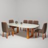 Sala de Jantar 196x90 MDF/Vidro 6 Cadeiras Karen Bom Pastor - 2