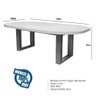 Sala de Jantar 196x90 MDF/Vidro 6 Cadeiras Karen Bom Pastor - 4
