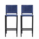 Ver imagem 3 de Banqueta Corda Nautica Azul - Varada Sacada Sala Balcão KIT2 - Eletrostática - Azul