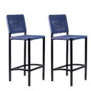 Ver imagem 2 de Banqueta Corda Nautica Azul - Varada Sacada Sala Balcão KIT2 - Eletrostática - Azul