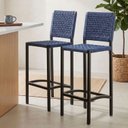 Ver imagem 1 de Banqueta Corda Nautica Azul - Varada Sacada Sala Balcão KIT2 - Eletrostática - Azul