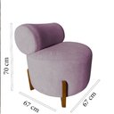 Ver imagem 6 de Kit 2 Poltronas Decorativa Mônaco Veludo Rosê
