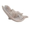 Escultura Krishna na Folha de Pó de Mármore Branco 12cm - 2