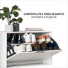 Sapateira Dois Nichos Quarto Porta Basculante Organizadores Mdf Porta Calçados Tênis Saltos Chinelos - 5