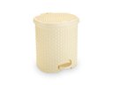 Ver imagem 2 de Lixeira Pedal Rattan 15 L Cozinha Banheiro Escritorio Creme