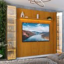 Ver imagem 6 de Painel Ripado para TV até 84 Polegadas com LED 100% MDF 304,8CMX217CM 2 Cristaleiras Espelho Nobre Clean Luminare