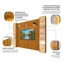 Ver imagem 5 de Painel Ripado para Tv 84 Polegadas 217cmx304,8cm com 2 Cristaleiras com Led e Espelho 100% Mdf Nobre Clean/luminare