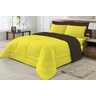 Edredom Dupla Face 100% Algodão Malha Queen 01 Peça - Preto/ Amarelo Doce Lar Enxovais - 2