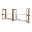 Ver imagem 6 de Prateleira Industrial Elegante Moderna Prática com Suporte Metálico Rosegold e Mdf Branco