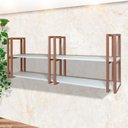 Ver imagem 5 de Prateleira Industrial Elegante Moderna Prática com Suporte Metálico Rosegold e Mdf Branco