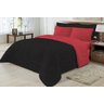 Edredom Dupla Face 100% Algodão Malha Queen 01 Peça - Preto/Vermelho Doce Lar Enxovais - 1