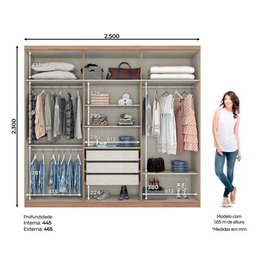 Roupeiro Jade com 6 Portas Henn - 3