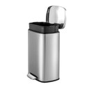 Ver imagem 2 de Lixeira Inox Retangular Pedal 12L Acabamento Escovado - Mood
