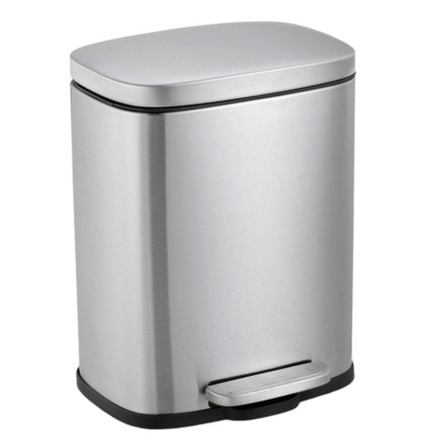 Lixeira Inox Retangular Pedal 12L Acabamento Escovado - Mood