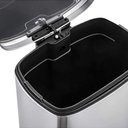 Ver imagem 3 de Lixeira Inox Retangular Pedal 12L Acabamento Escovado - Mood