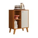 Ver imagem 5 de Aparador Buffet Retrô Capri 1PORTA e Nichos Organizador Sala/Cozinha - Cinamomo/Off White Peternella