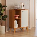 Ver imagem 2 de Aparador Buffet Retrô Capri 1PORTA e Nichos Organizador Sala/Cozinha - Cinamomo/Off White Peternella