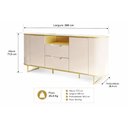 Ver imagem 2 de Buffet para Sala de Jantar Atlanta 180cm Off White/Dourado