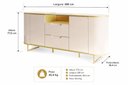 Ver imagem 2 de Buffet para Sala de Jantar Atlanta 180cm Off White/Dourado