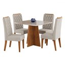 Ver imagem 2 de Mesa de Jantar 4 Lugares Cucina Mel/blonde/veludo Pastel - Viero Móveis