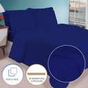 Ver imagem 2 de Edredom Casal Queen 6 Peças Leve para Verão Função Cobre Leito Azul Marino Casa Dona