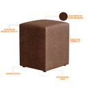 Ver imagem 2 de Kit 02 Puffs Quadrado L02 Decorativo Couríssimo Marrom - Lyam Decor