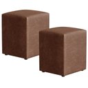Ver imagem 1 de Kit 02 Puffs Quadrado L02 Decorativo Couríssimo Marrom - Lyam Decor