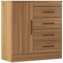 Ver imagem 1 de Cômoda Demobile Montevideu 4 Gavetas com Sapateira 1 Porta Amendola Touch 105