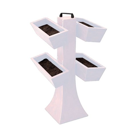 Kit 4 Vaso Planta Horta Grande Jardineira 50cm Floreira com Suporte Polietileno