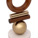 Ver imagem 3 de Escultura Decorativa Abstrata em Madeira e Metal 33,5cm 22212 Mart