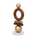 Ver imagem 2 de Escultura Decorativa Abstrata em Madeira e Metal 33,5cm 22212 Mart